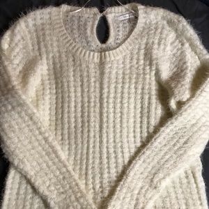 Lauren Conrad fluffy white sweater